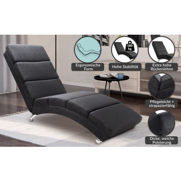 Lounger Londen Antraciet Geweven Stof