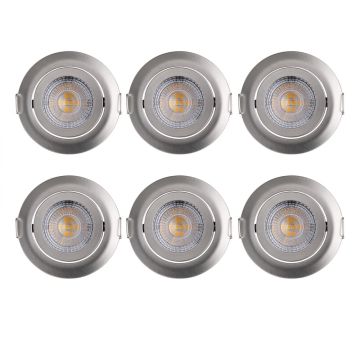 LED Inbouwspots Krog 6 stuks Nikkel Dimbaar