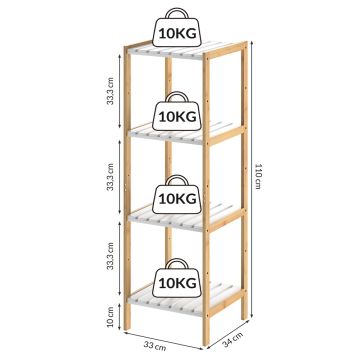Sokkel Bamboe Wit 110x33x34cm