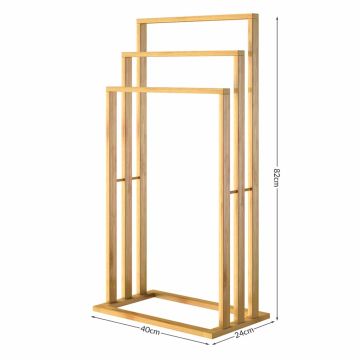 Handdoekenrek Bamboe 40x24x82cm