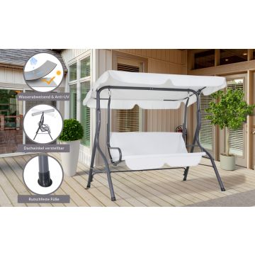 Hollywood Tuinschommel Lichtgrijs met Zonnedak