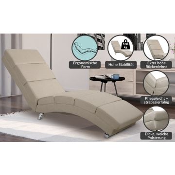 Lounger London Zand Geweven Stof