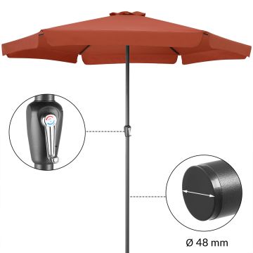 Parasol Maui Terracotta Ø330cm UV-bescherming 80+