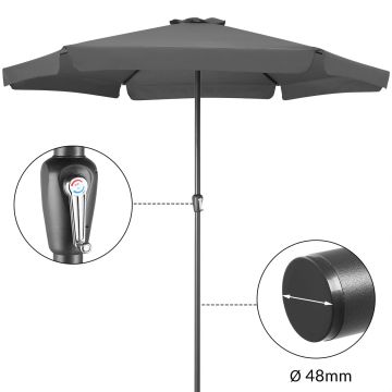 Parasol Maui Antraciet Ø330cm UV-bescherming 80+