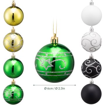 Kerstballen 24 stuks Kleurrijk