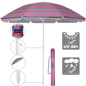 Parasol Kreta Kleurrijk Ø200cm met kantelfunctie