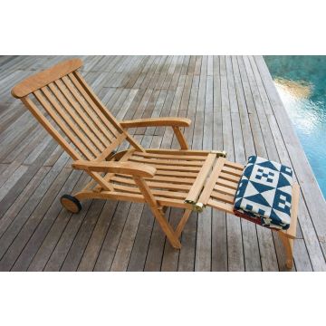 Ligstoel Premium Sunrise teakhout 150x56x77/95 cm