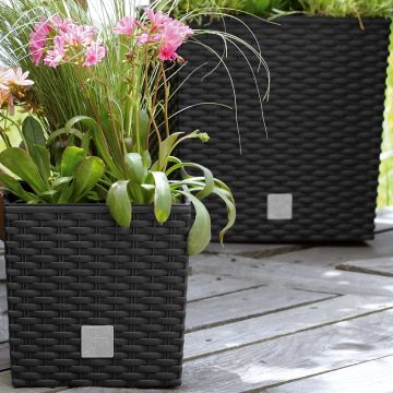 Wicker Blumentopf  Rato Low Anthrazit 32x32x33cm