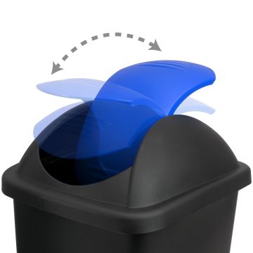 Vuilnisbak Zwart/Blauw Kunststof 60L