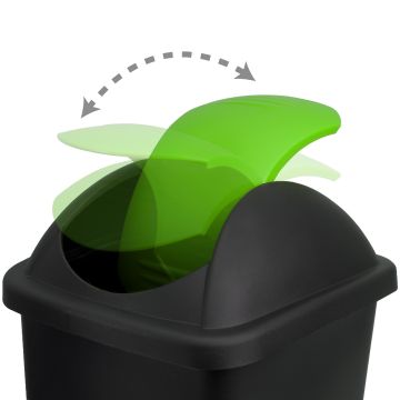 Vuilnisbak Zwart/Groen Kunststof 60L