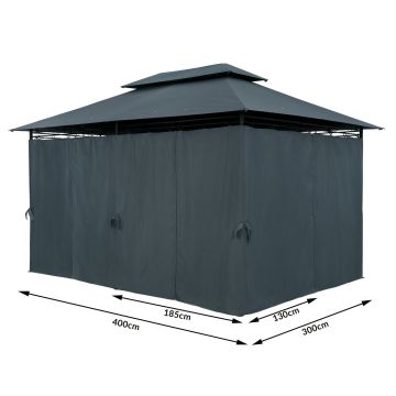 Paviljoen Topaz Antraciet 3x4m UV-bescherming 50+