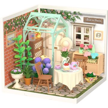 Robotime Super Store Blooming Tea Garden Miniatuurhuisje Modelbouw