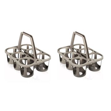 EDA Flessendrager 26x34x26cm - Taupe - set van 2