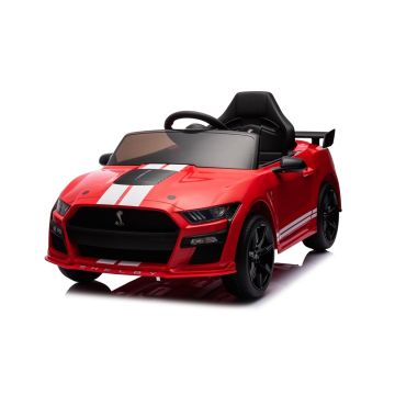 Ford Mustang GT500,12 volt elektrische kinderauto met rubberen banden, leder zitje en meer!