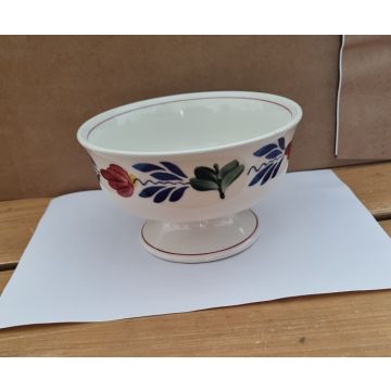 Boerenbont Fruitschaal op voet rond 16 cm aardewerk