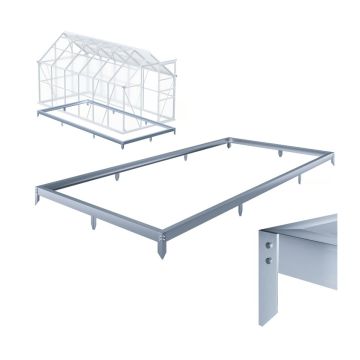 Stalen fundering voor broeikas 380x190x12cm gegalvaniseerd