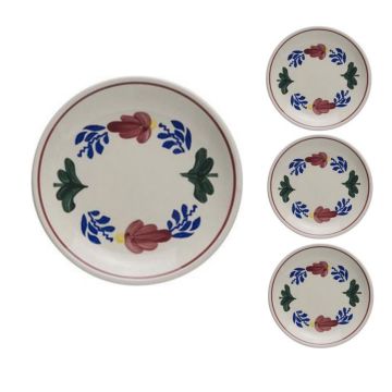 Boerenbont Gebaksbord  diameter 16cm set 4 stuks Aardewerk