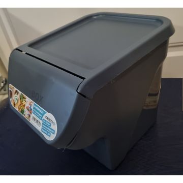 Aardappelbak - Vegetable Box - Voorraaddoos - met voorklep - stapelbaar - Grijs