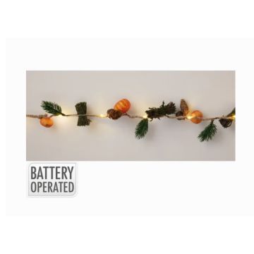 Guirlande met pompoenen met 10 led lampjes en kunstdecoratie , lengte 120 cm