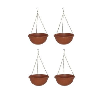 HANGENDE PLANTENBAK BLOEMPOT MET KETTING diameter 20cm-set 4 stuks