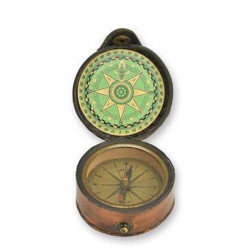 A BRASS COMPASS IN PU CASING