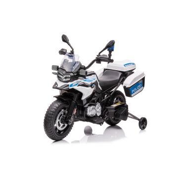 BMW F850 GS, 12v Politie kindermotor met rubberen banden, muziek module