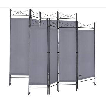 Kamerscherm Lucca Set van 2 Grijs 180x163cm
