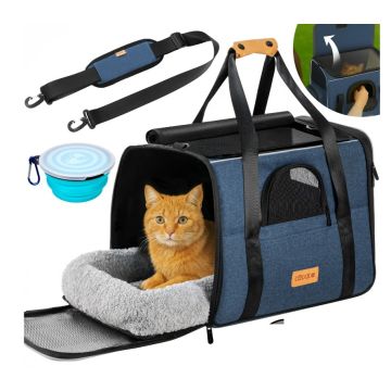 Kattentransportbox blauw 44x34x31cm tot 20kg