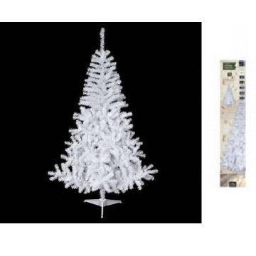 Witte PVC kunstkerstboom 150 cm met standaard