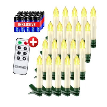 Kerstboomverlichting 20 LED Kaarsen Draadloos Warmwit