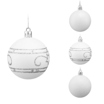 Kerstballen Wit 24-delig