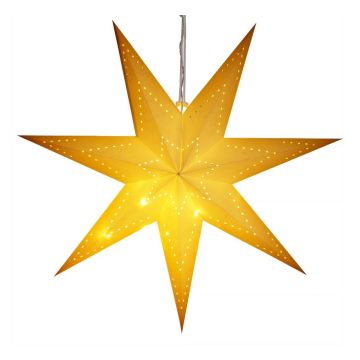 Kerstster Papier LED Crème Ø60cm 7 Punten Gaatjes