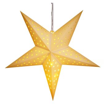 Kerstster Papier LED Crème Ø60cm 5 Punten Sterretjes