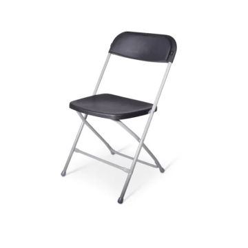 Klapstoel kunststof Cannes lichtgrijs frame - zwarte zitting