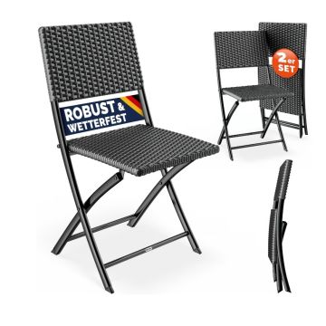 Klapstoel Rome 2 stuks Antraciet Kunststof
