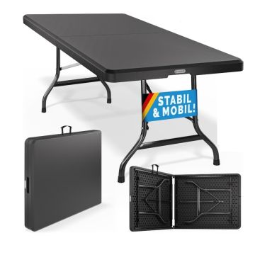Klaptafel Antraciet Kunststof 183x75x73cm Inklapbaar