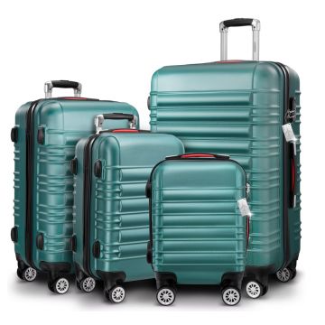 Reiskoffers Groen 4-delig ABS met gratis accessoires 