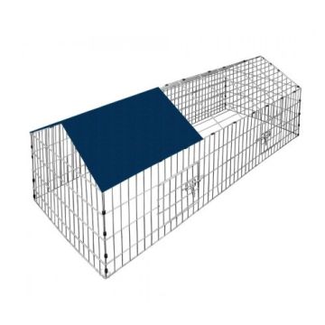 Monzana Konijnenhok - Konijnenren Blauw - Hamsterkooi - Rattenkooi 180x75cm 