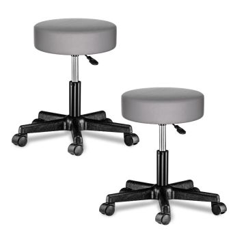 Rolkruk set van 2 kunstleer Grijs 360° draaibaar