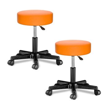 Rolkruk set van 2 kunstleer Oranje 360° draaibaar