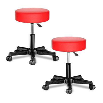Rolkruk set van 2 kunstleer Rood 360° draaibaar