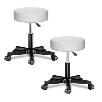 Rolkruk set van 2 kunstleer Wit 360° draaibaar