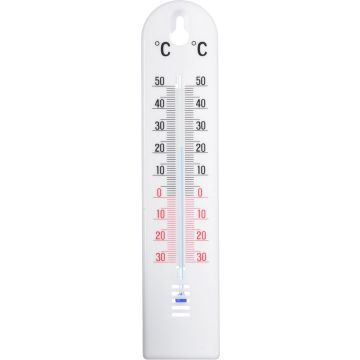 Kunststof Muurthermometer 20 cm Wit voor Binnen en Buiten