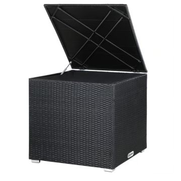 Polyrotan kussenbox Zwart 318L