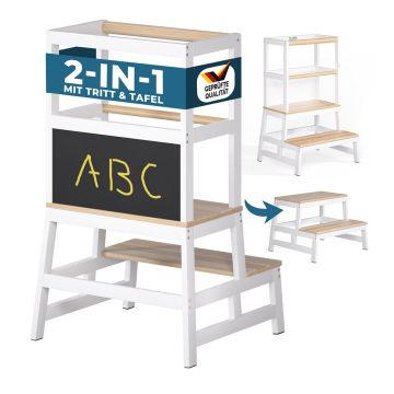 Speeltoren Leertoren Barn Wit Naturel grenenhout