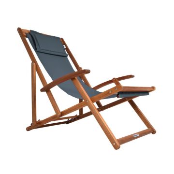 Ligstoel Antraciet Acaciahout 94x60x94cm