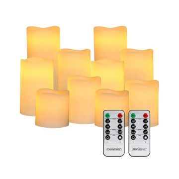 LED echte waskaarsen set van 10 incl afstandsbediening