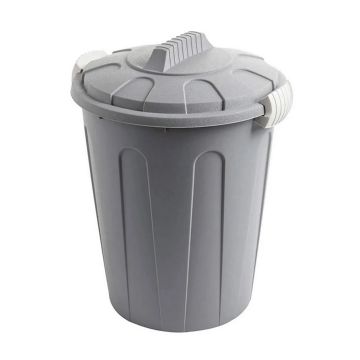 MaxiTon afvalemmer afvalbak met deksel 40 liter polypropyleen grijs