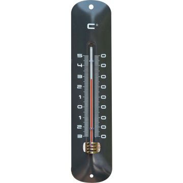 Metalen Muurthermometer 30cm Antraciet voor Binnen en Buiten