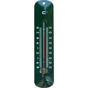 Metalen Muurthermometer 30cm Groen voor Binnen en Buiten
